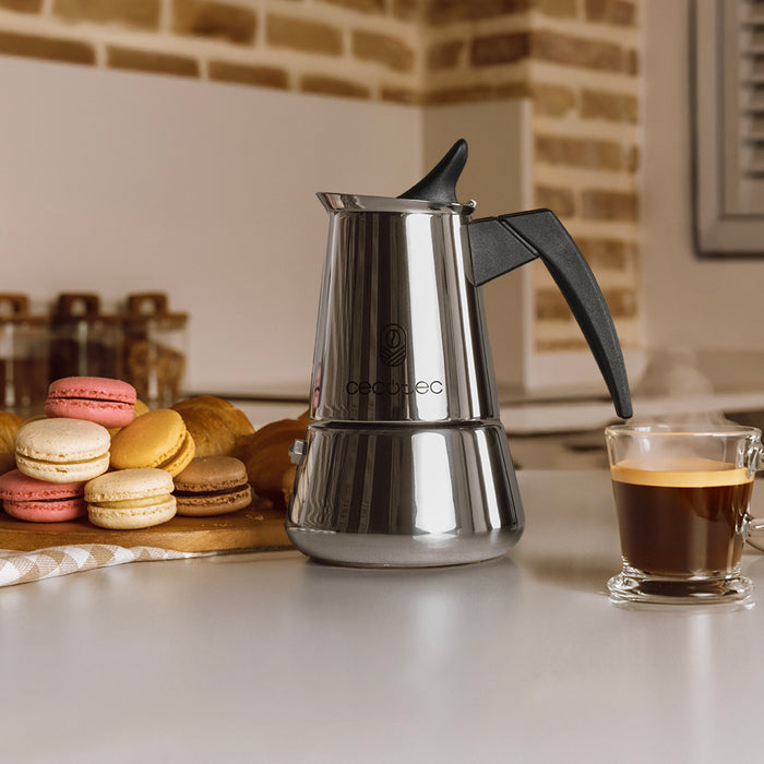 Cafetieră italiană Cecotec Piccolina 400, 200 ml, 4 cești, oțel inoxidabil