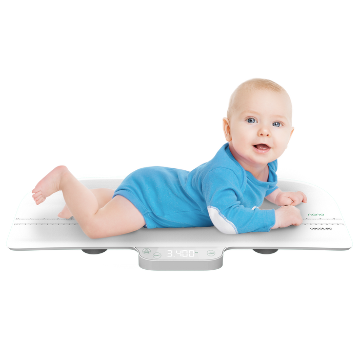 Cântar pentru bebeluși Cecotec Nana BabyCare SmartWeight, 50 g–40 kg, suprafață 60 × 25 cm, ruletă până la 60 cm