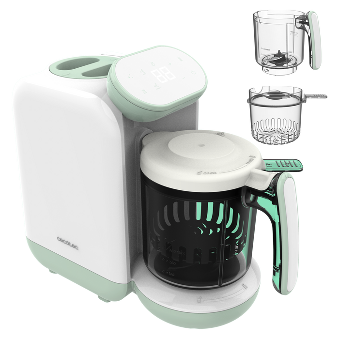 Robot de bucătărie pentru bebeluși Cecotec Nana BabyCare FoodProcessor, 4 în 1, 13,6 × 29,5 × 25,5 cm
