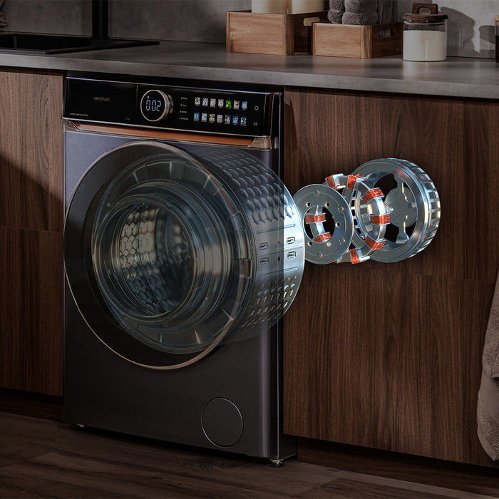 Mașină de spălat rufe Cecotec Bolero DressCode 12980 Direct Drive Steel A, 12 kg, 1400 rpm, clasa A, oțel