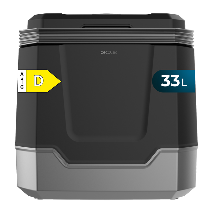Mini frigider portabil Cecotec Bolero TravelCooling 33L D, 33 l, clasa D, 44 × 34 × 44,5 cm, negru