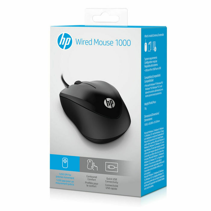 Mouse cu Cablu și Senzor Optic HP 4QM14AA#ABB Negru