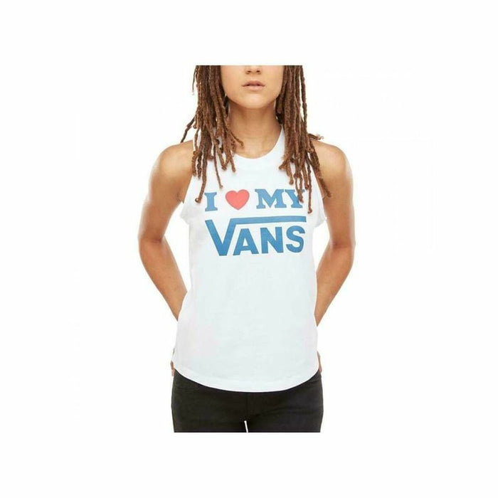 Tricou de Damă fără Mâneci Vans  LOVE Alb