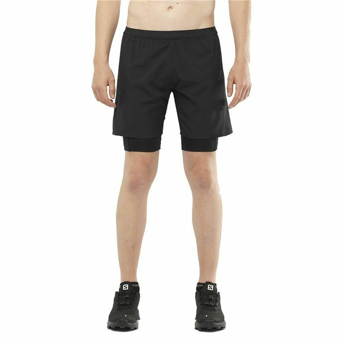 Pantaloni Scurți Sport pentru Bărbați Salomon Cross Twinskin Negru