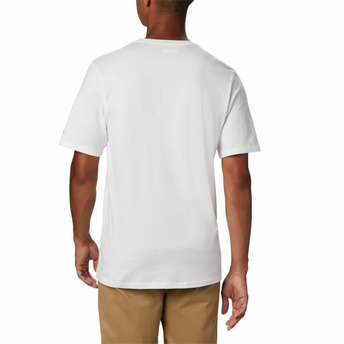 Tricou Sport cu Mânecă Scurtă Columbia Basic Logo Alb
