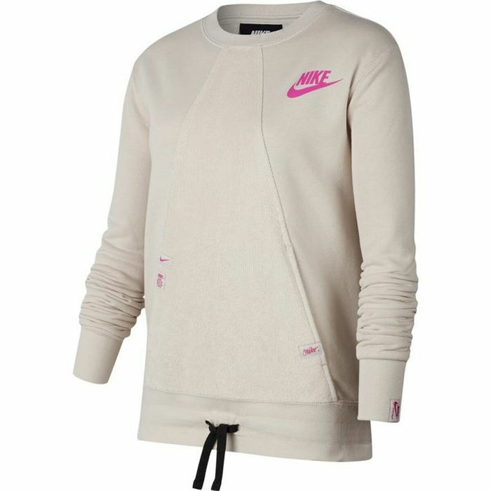 Hanorac fără glugă pentru fete Nike Heritage Bej