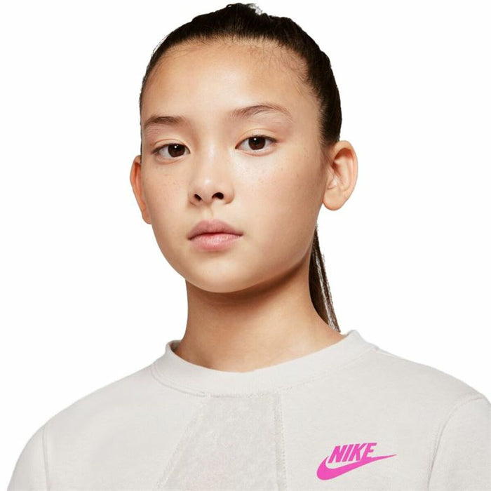 Hanorac fără glugă pentru fete Nike Heritage Bej