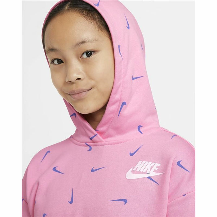 Hanorac cu glugă pentru fete Nike Print Roz