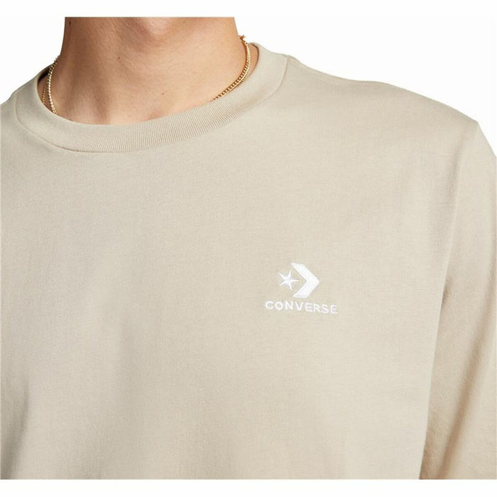 Tricou cu Mânecă Scurtă Unisex Converse Classic Fit Left Chest Star Chevron Bej