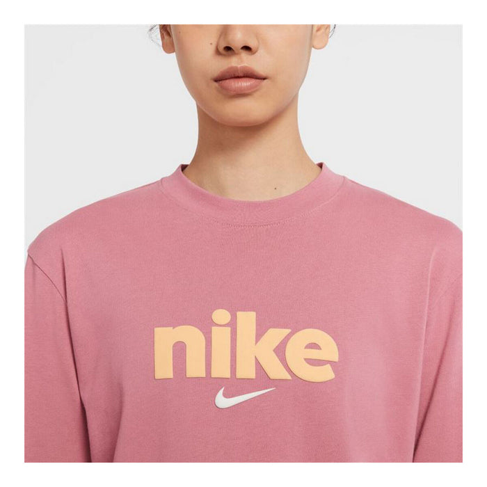 Tricou cu Mânecă Lungă de Damă Nike Crew Roz