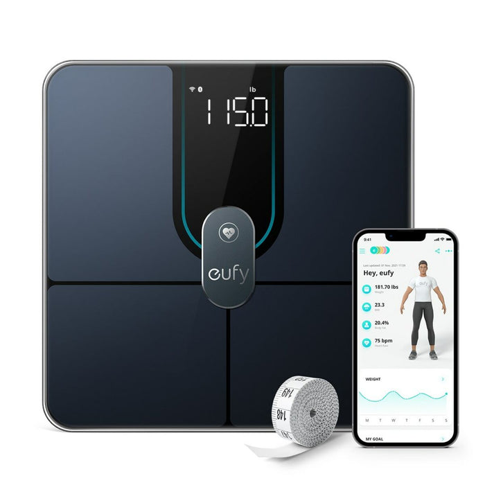 Cântar Digital de Baie Eufy Smart Scale P2 Pro Plaza Negru 180 kg