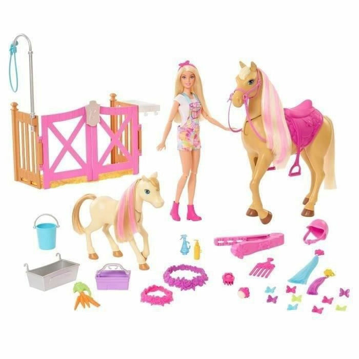 Set de jucării Barbie Toilettage des Chevaux Plastic