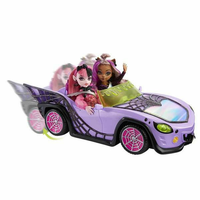 Mașinuță de jucărie cu mecanism de frecare Monster High Ghoul Vehicle