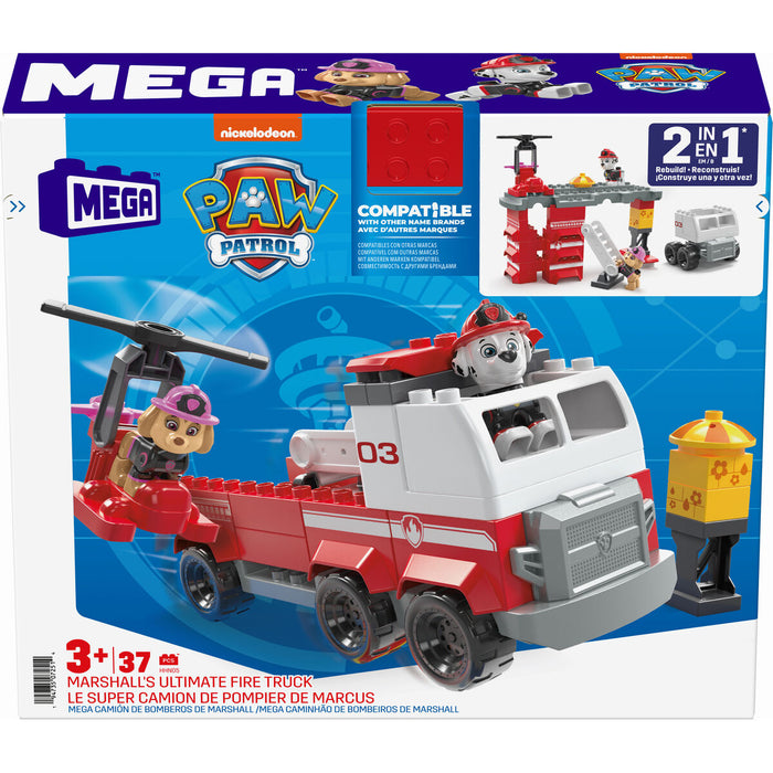 Playset Megablocks Paw Patrol Camion de Pompieri + 3 ani 37 Piese