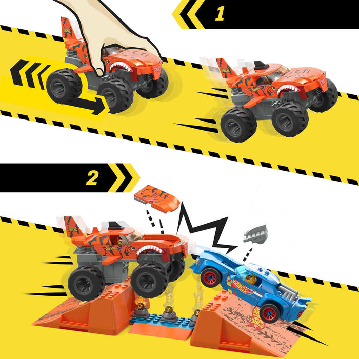 Kit de construcție Hot Wheels Mega Construx - Smash & Crash Shark Race 245 Piese
