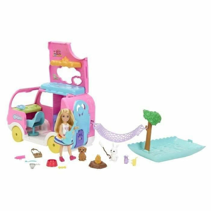 Păpușă bebeluș Barbie Chelsea motorhome barbie car box