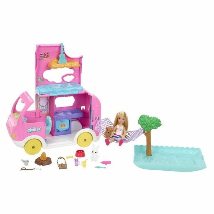 Păpușă bebeluș Barbie Chelsea motorhome barbie car box
