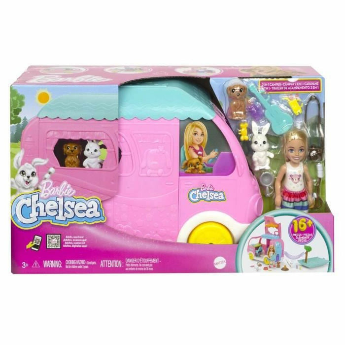 Păpușă bebeluș Barbie Chelsea motorhome barbie car box