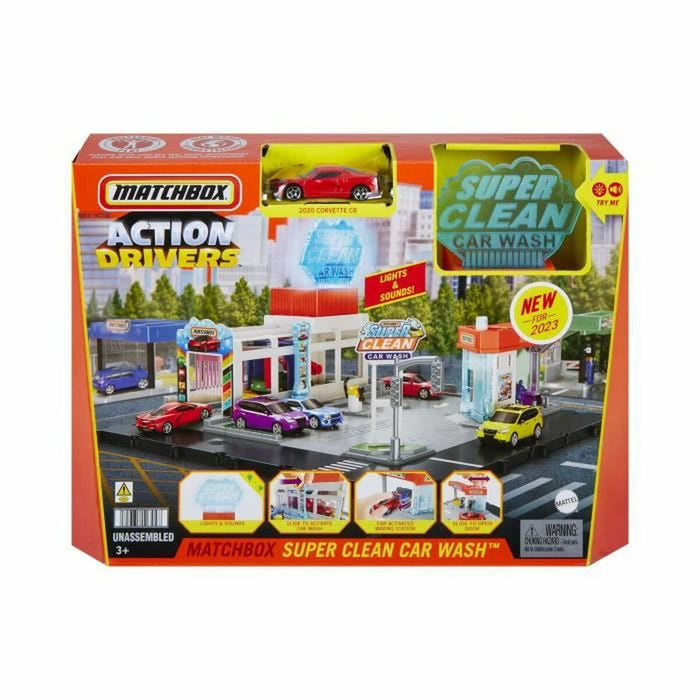 Set de Jucării cu Vehicule Matchbox Action Drivers Super Clean Car Wash