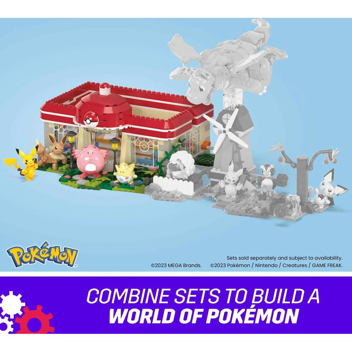 Kit de construcție Pokémon Mega Construx - Forest Pokémon Center 648 Piese