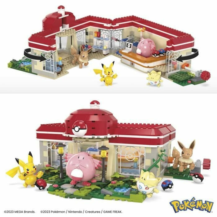 Kit de construcție Pokémon Mega Construx - Forest Pokémon Center 648 Piese