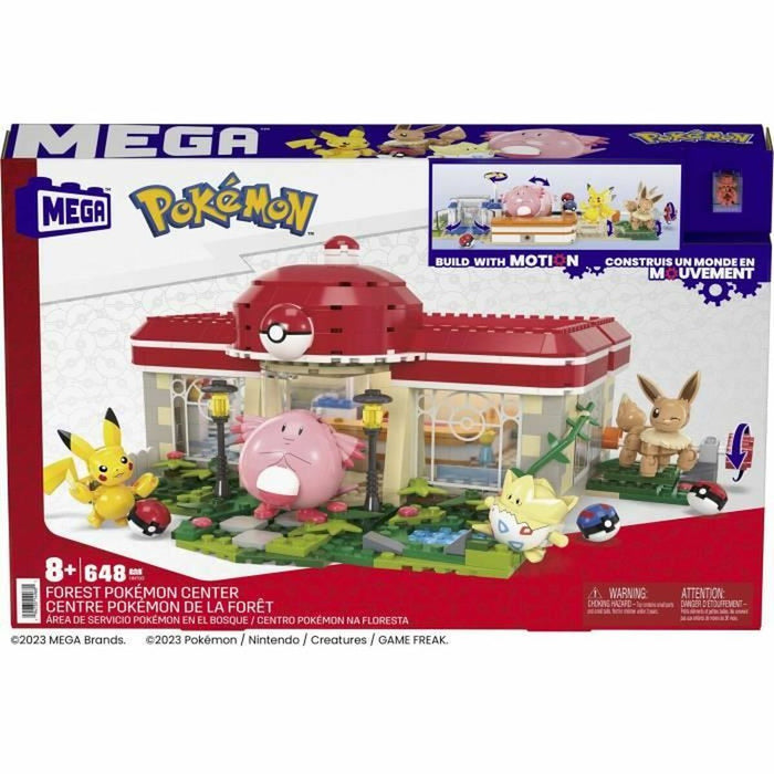 Kit de construcție Pokémon Mega Construx - Forest Pokémon Center 648 Piese