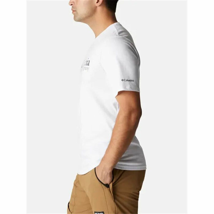 Tricou cu Mânecă Scurtă Bărbați Columbia Alb
