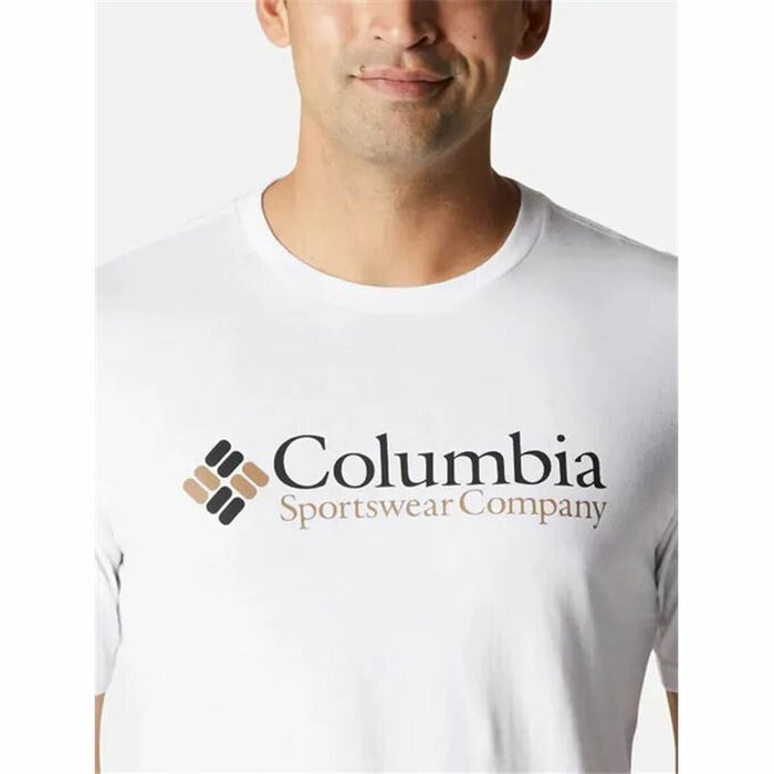 Tricou cu Mânecă Scurtă Bărbați Columbia Alb