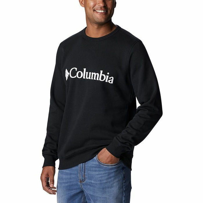 Hanorac fără Glugă Bărbați Columbia Logo Fleece Crew Negru