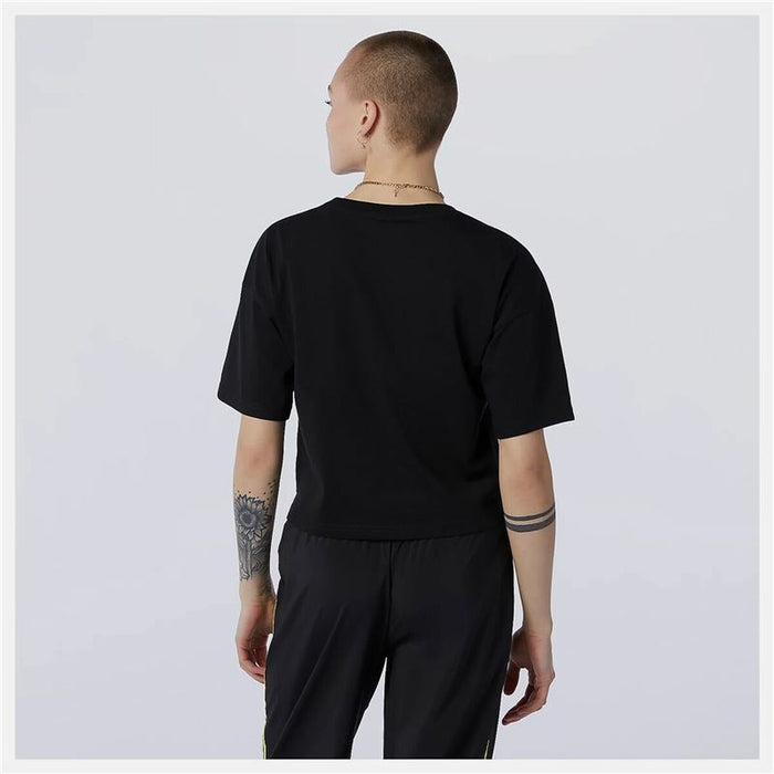 Tricou cu Mânecă Scurtă Femei New Balance Essentials Athletic Club Boxy Negru