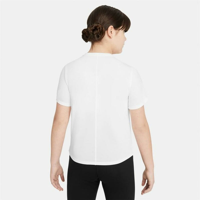 Tricou cu Mânecă Scurtă pentru Copii Nike Dri-FIT One Alb