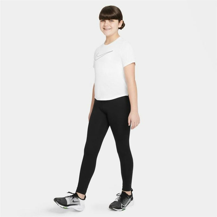 Tricou cu Mânecă Scurtă pentru Copii Nike Dri-FIT One Alb