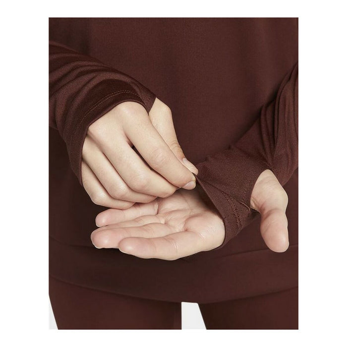 Tricou cu Mânecă Lungă de Damă Nike Dri-FIT Swoosh Run Maro
