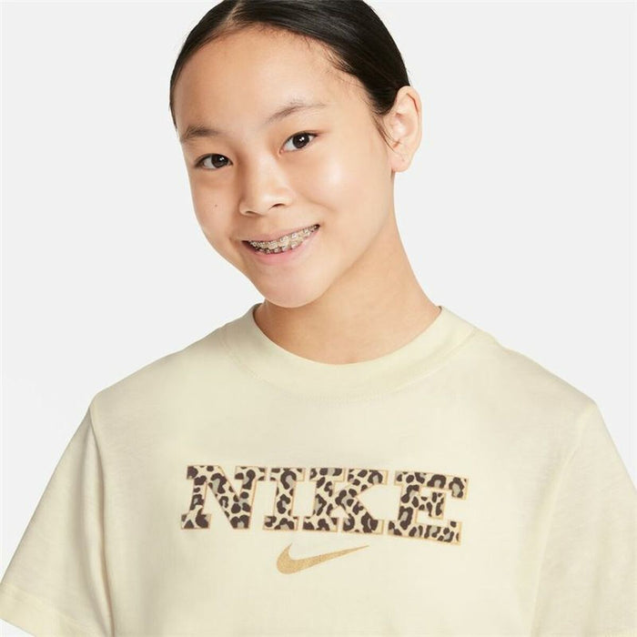Tricou cu Mânecă Scurtă pentru Copii Nike Sportswear Bej