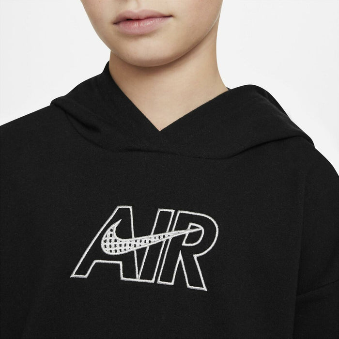 Hanorac cu glugă pentru fete AIR FT CROP HOODIE Nike DM8372 010 Negru