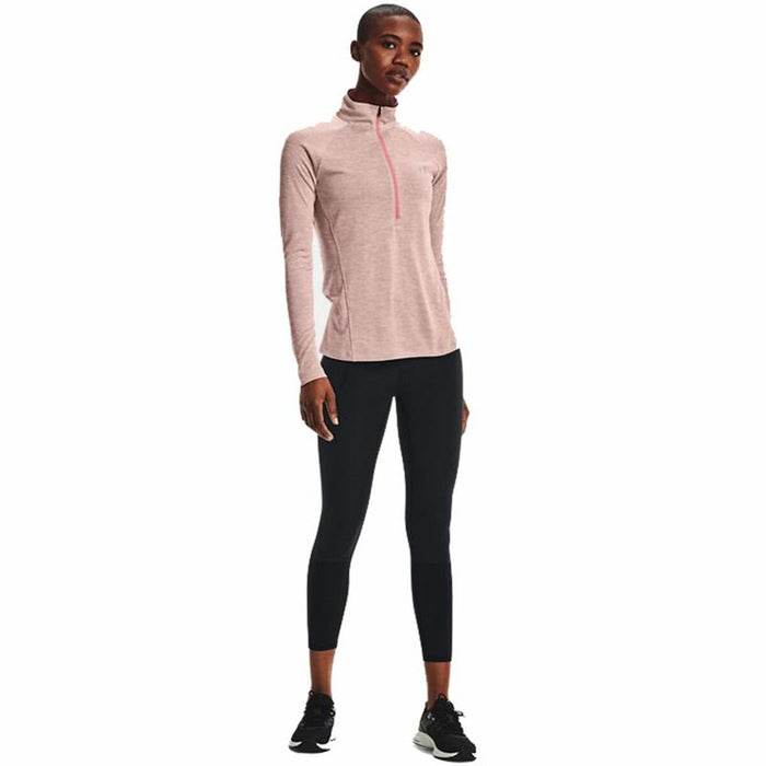 Tricou cu Mânecă Scurtă Femei Under Armour  Tech 1/2 Zip Roz