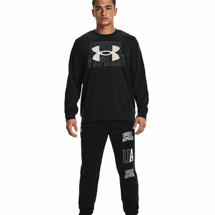 Tricou cu Mânecă Lungă Bărbați Under Armour Logo Crew Negru