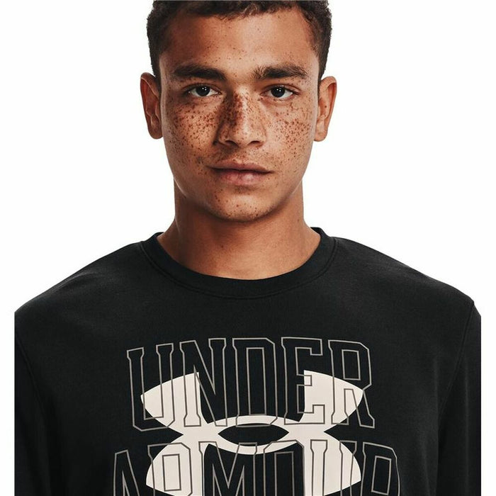 Tricou cu Mânecă Lungă Bărbați Under Armour Logo Crew Negru