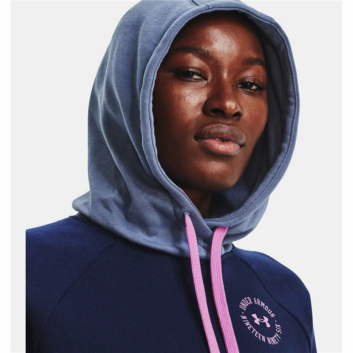 Hanorac cu Glugă Femei Under Armour Rival Fleece Bleumarin