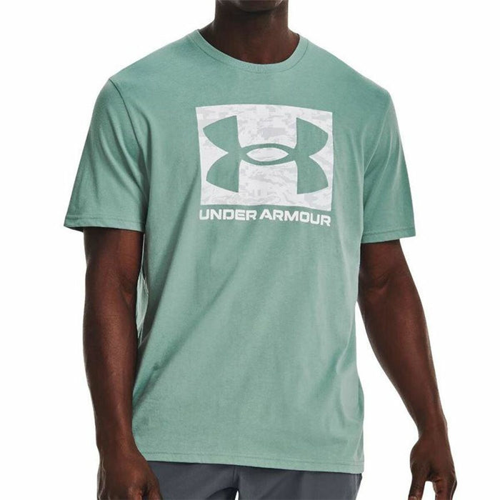 Tricou cu Mânecă Scurtă Bărbați Under Armour Camo Boxed Logo Acvamarin