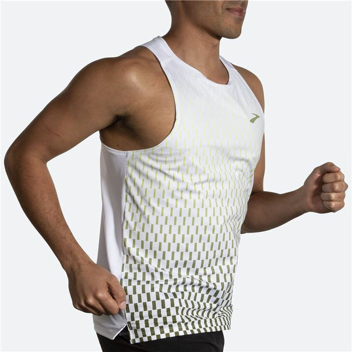 Tricou de Bărbați fără Mâneci Brooks Atmosphere Alb