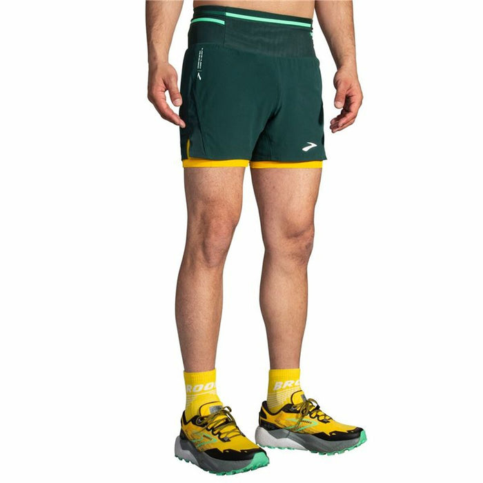 Pantaloni Scurți Sport pentru Bărbați Brooks High Point 5" 2-in-1 Verde