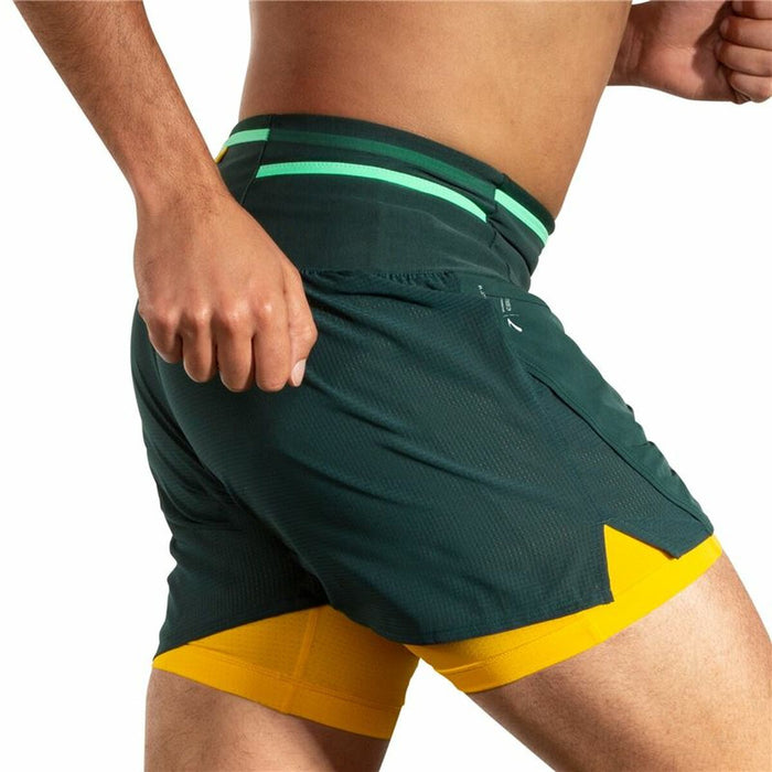 Pantaloni Scurți Sport pentru Bărbați Brooks High Point 5" 2-in-1 Verde