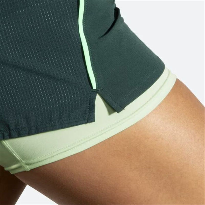 Pantaloni Scurți Sport pentru Damă Brooks High Point 3" 2-in-1 2.0 Verde