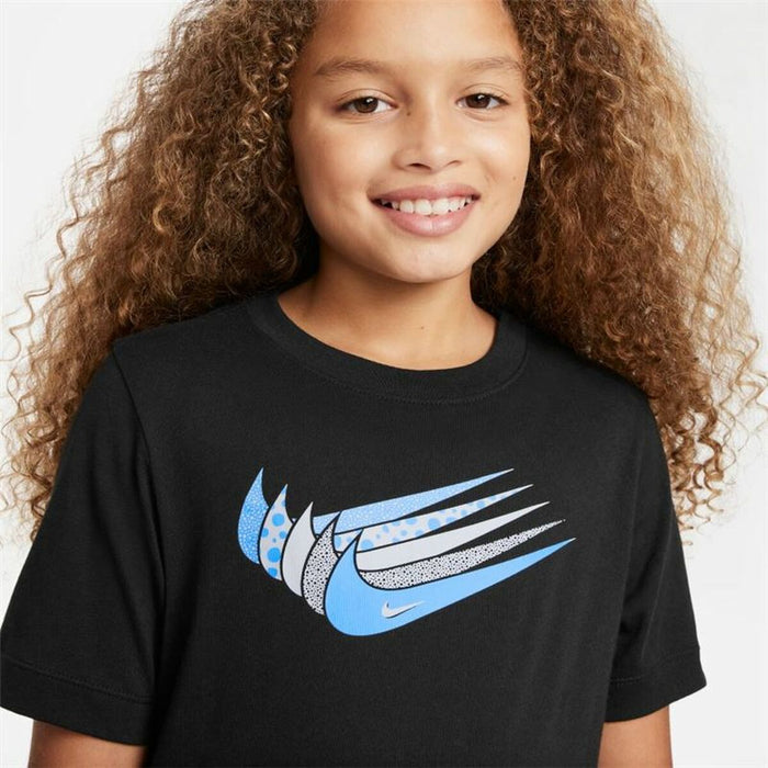 Tricou cu Mânecă Scurtă pentru Copii Nike Sportswear Negru