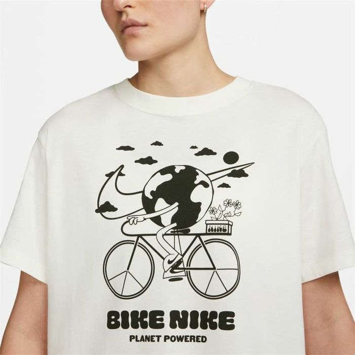 Tricou cu Mânecă Scurtă Bărbați Nike Bike  Alb