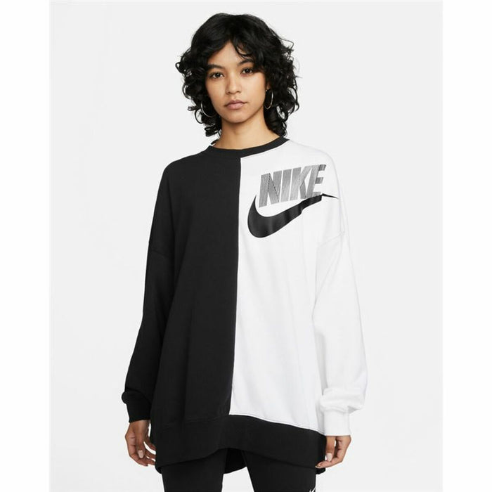 Hanorac fără Glugă Femei Nike Sportswear Alb Negru