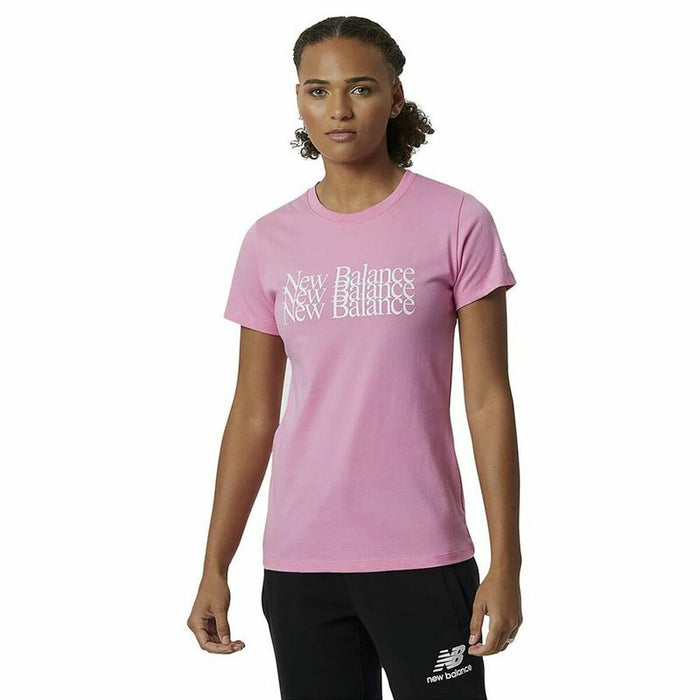 Tricou cu Mânecă Scurtă Femei New Balance Essentials Celebrate Roz