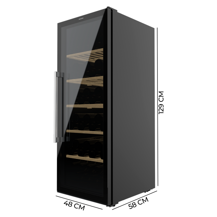 Răcitor de vinuri Cecotec Bolero GrandSommelier 98000 Black, 98 sticle, 37 dB, clasa G, negru