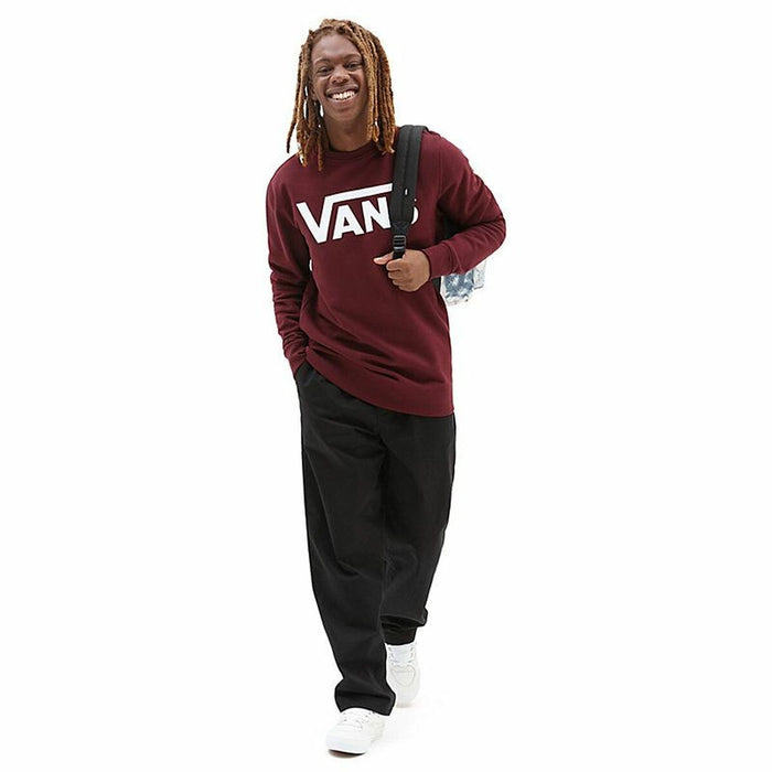 Hanorac fără Glugă Bărbați Vans Classic Crew-B Roșu Închis Maro